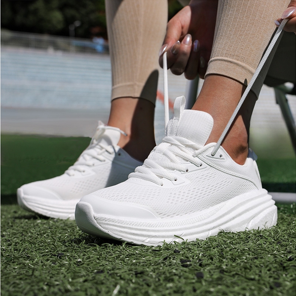 [FlexLife] Women's Lightweight Mesh Running Shoes - WHITE - 6